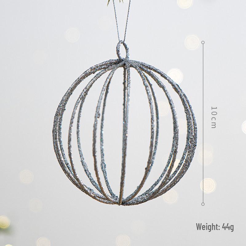 Champagne Gold Christmas Tree Ornaments: Spherical, Pine Cone, and Snowflake Shapes.