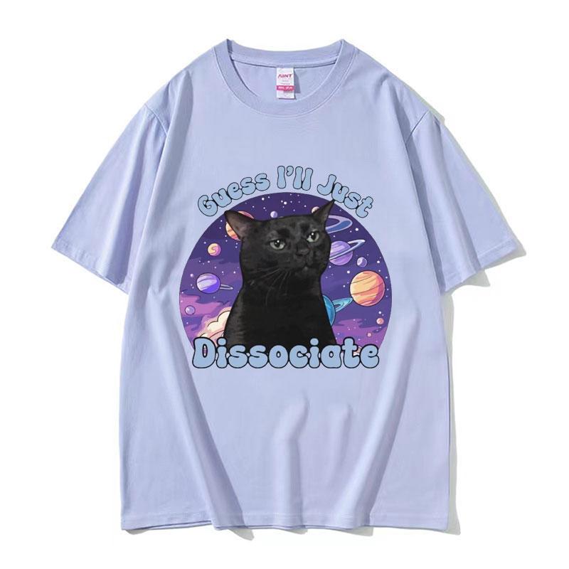 Black Cat Funny Meme Graphic T Shirt Summer Men Women Casual Short Sleeve T Shirts 100 Cotton Oversized Tshirt Tops Streetwear