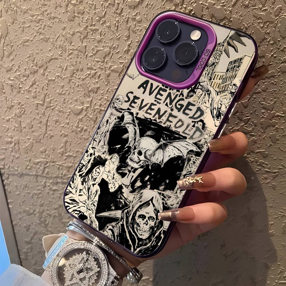 A-Avenged S-Sevenfold Rock For iPhone 17,16,15,14,13,12,11,Mini,Pro,E,SE4,XS,MAX Purple Shockproof Candy Matte Cover