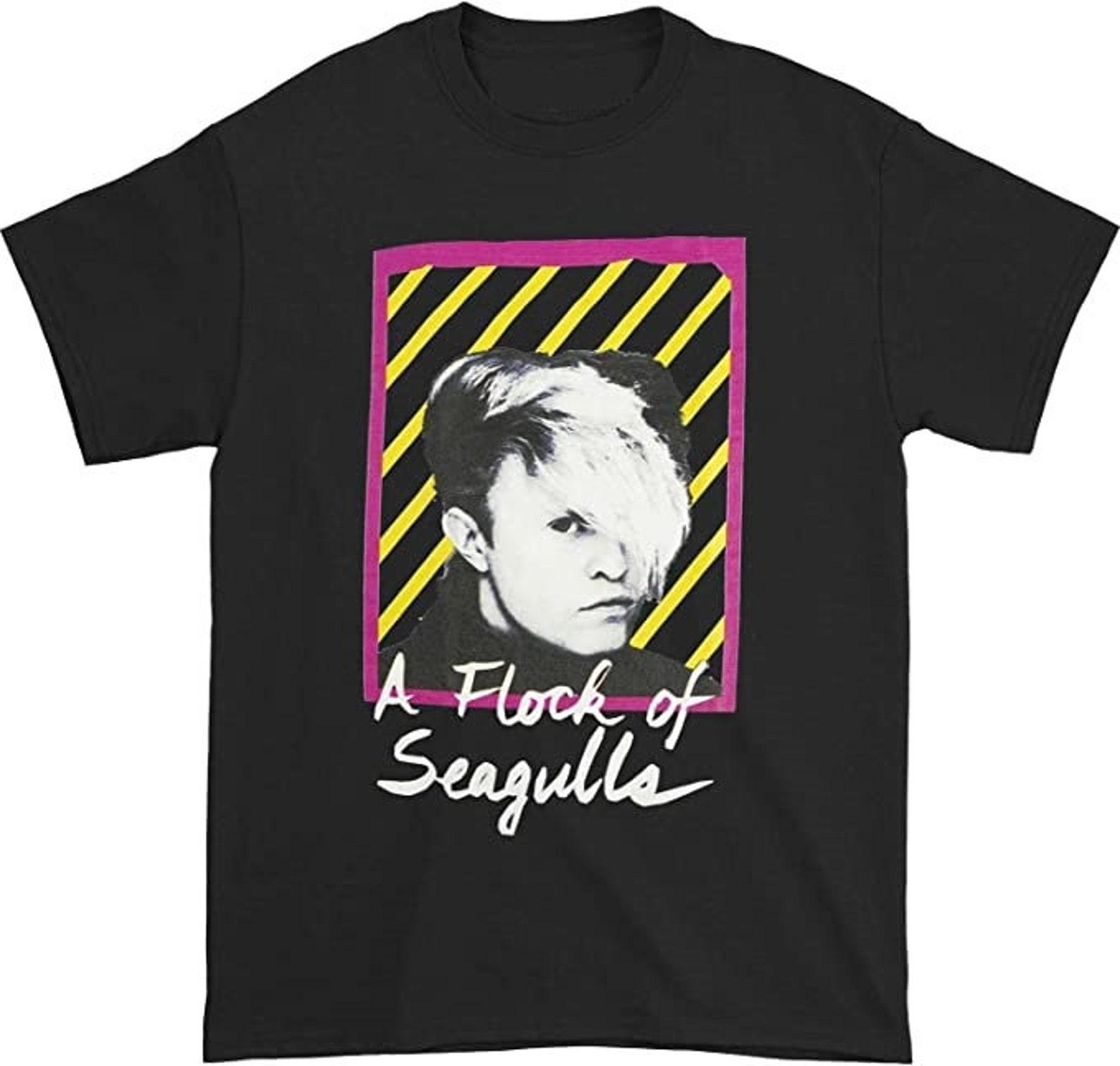 A Flock of Seagulls Mens T shirt- Officially Licensed Flock of Seagulls Merch - 80s Boyfriend Tee S