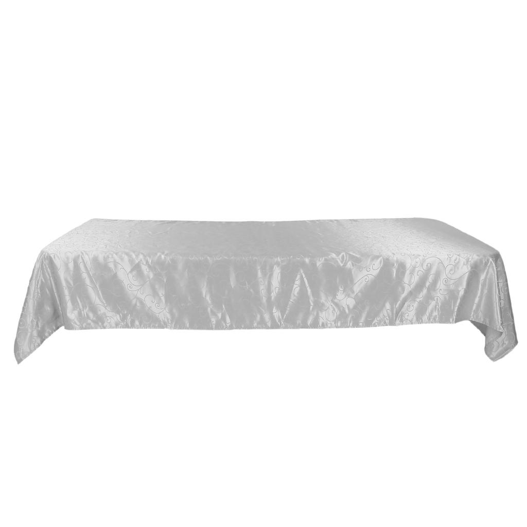 Jacquard Tablecloth Rectangle 87 by 55 Inches Spillproof Stain Resistant Polyester Table Protector for Indoor Outdoor Restaurant