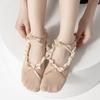 Bow Ballet Style Lace-up, Women's Boat Socks, Lace Short Socks, Mary Jane Versatile Ballet Shoes, Shallow Socks