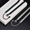 Flache Cubanische Kette Halskette für Männer Jungen, Wasserdichte Edelstahl Glieder Halsbänder, Klassische Männliche Accessoires Schmuck Geschenke