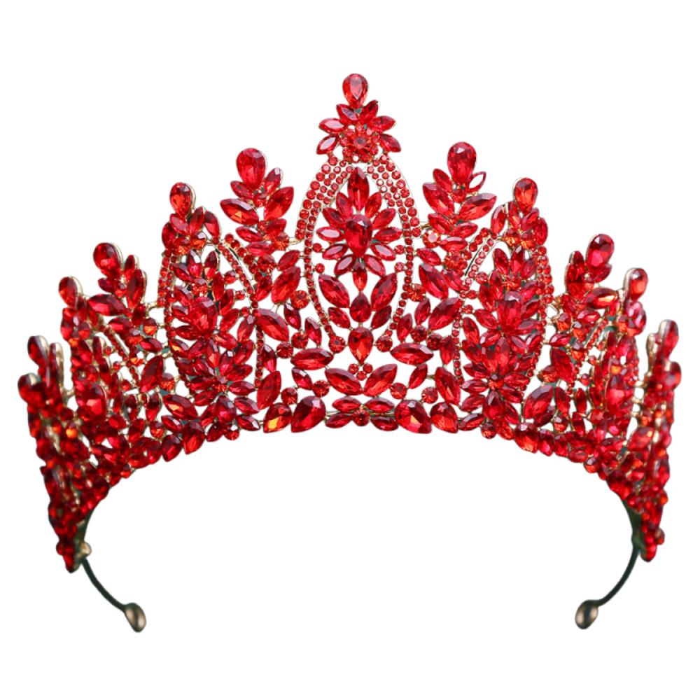 Luxury Bridal Tiara Multi Color Pageant Crown Headwear Baroque Crystal Wedding Crown  Women Party