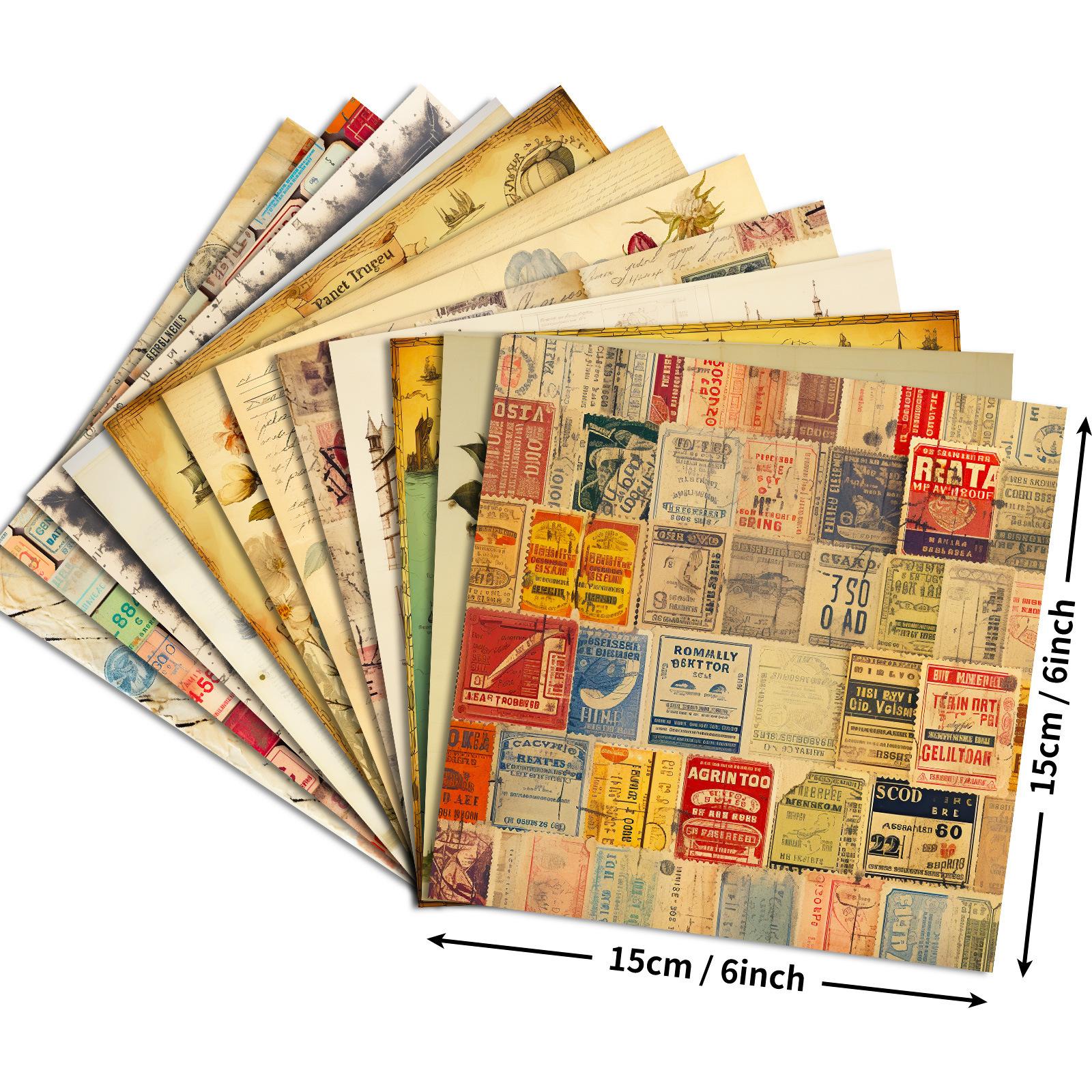 

12 штук фоновой бумаги в стиле ретро, персонализированная декоративная бумага для самостоятельного изготовления 15cm*15cm