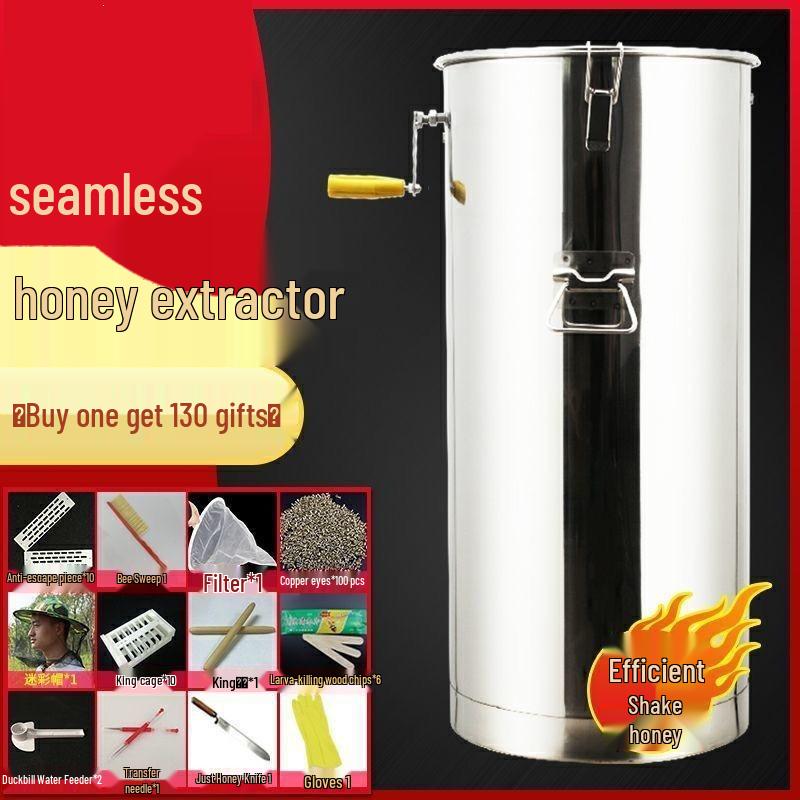 Compact Stainless Steel Honey Extractor & Beekeeping Set