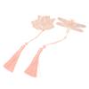 2pcs  Gold Hollow Bookmark with Elegant Tassels Beautiful Stainless Steel Plating Metal Bookmark