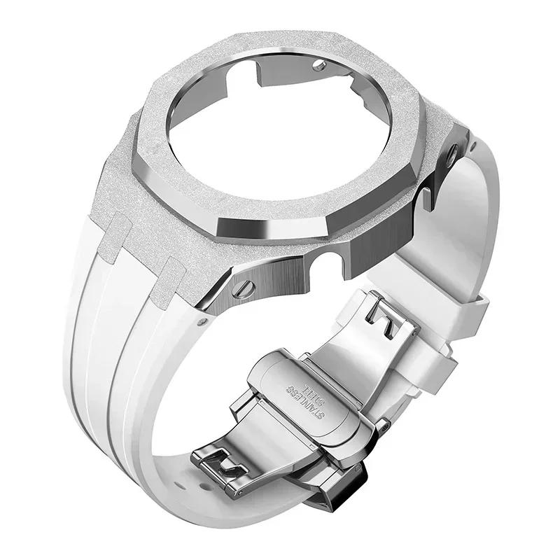 Zestaw modyfikacyjny Gen4 do Casioak GM2100 Metalowa obudowa ze stali nierdzewnej Gumowy pasek Zestaw do modyfikacji Akcesoria Casioak GM-2100 ze śrubami