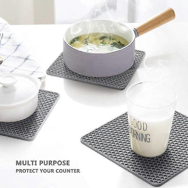 Square Honeycombs Placemat Food-grade Silicone Heat Insulation Mat Anti-scald Thickened Microwave