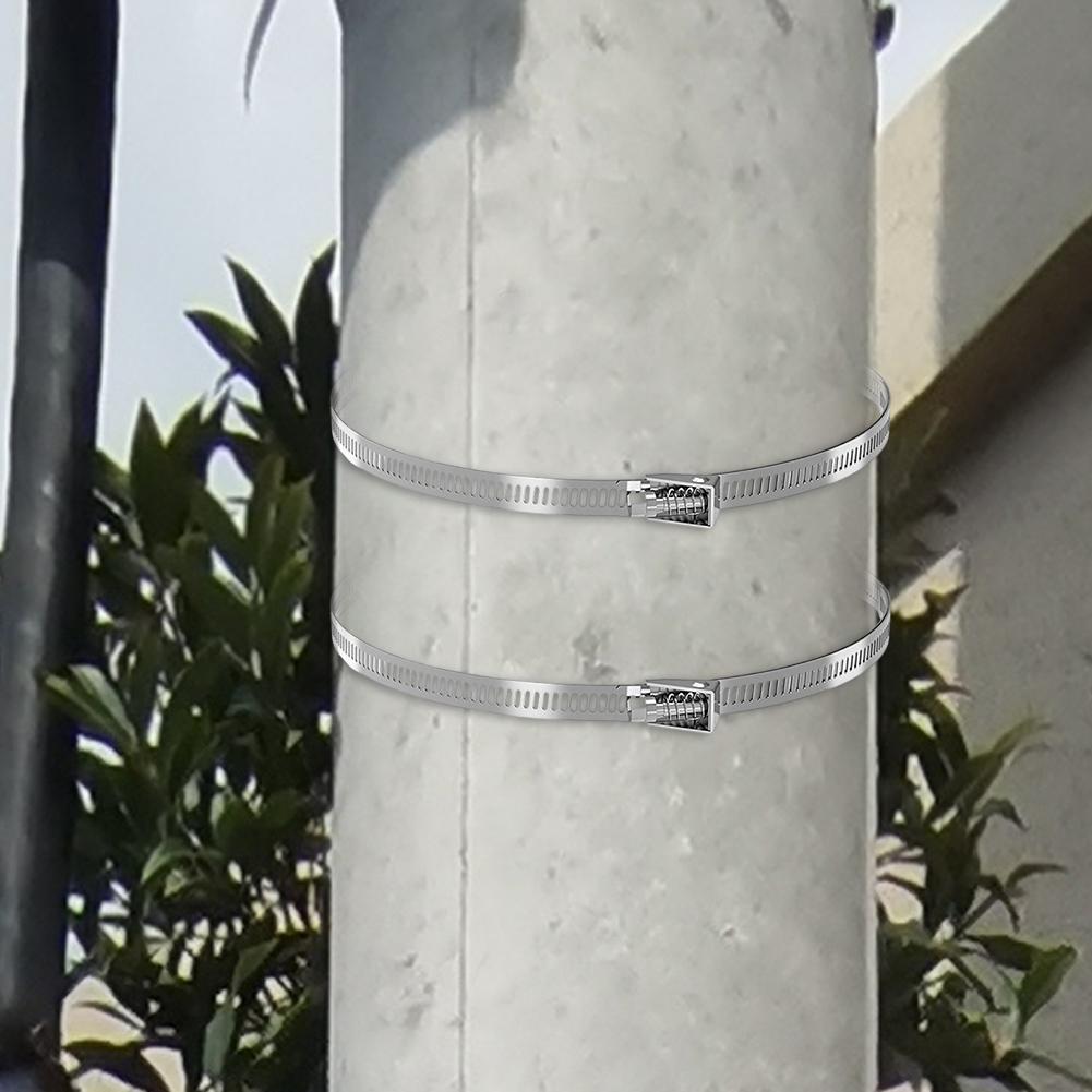 Stainless Steel Road Sign Mounting Kit with Adjustable Holder for 4 to 15 Inch Poles and Various Installations