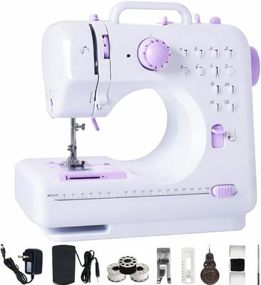 Beginner-friendly Electric Sewing Machine, Small and Compact, for Home Use | 12 Stitch Types & Reverse Stitch Function | 2-way Power Supply | Foot Con