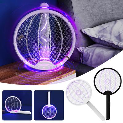 Foldable Electric Fly Swatter Racket Rechargeable Portable Bugs Zappers For Living Room Bedroom