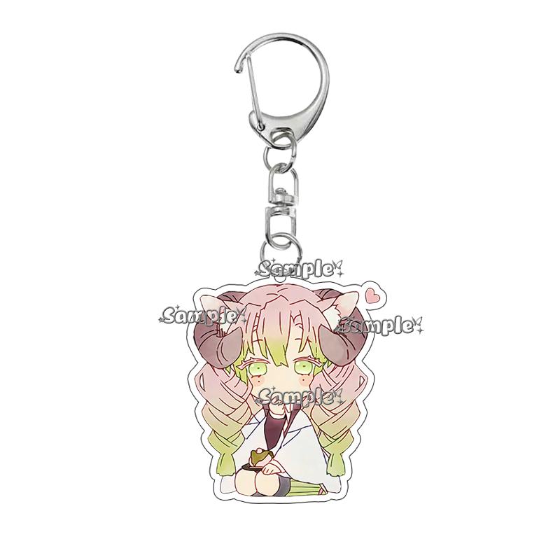 Cartoon Acrylic Nezuko Agatsuma Zenitsu Tomioka Giyuu Peripheral Keychain Pendant Decoration Fans Cute Accessory Ornaments Gifts