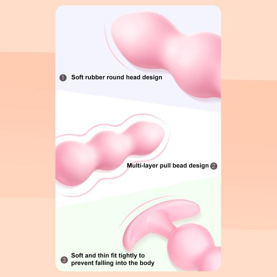 Yousheng 3Pcs/Set Anal Plug Easy To Clean Flirt Lightweight Beads Flexible Stimulator Butt Sex Toys for Women