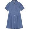 HAZZYS Girls' Lightweight Denim Short-Sleeved A-Line Dress