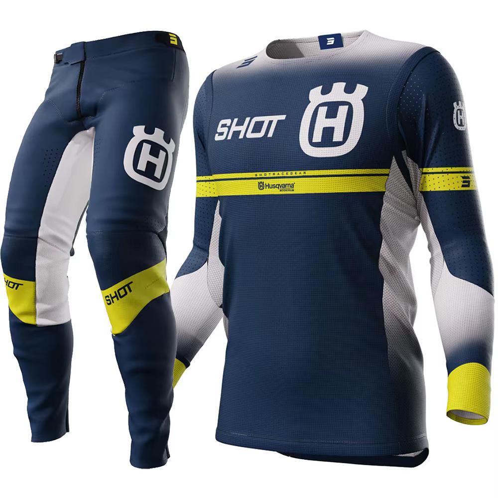 Set Echipament Motocross Husqvarna 2025 Top Off Road MX Combo Tricou și Pantalon Moto Negru