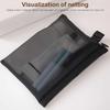 Nylon Schwarz Netz Waschbeutel Tragbare Aufbewahrungstasche Lippenstift Make-up Organizer Einfache Reise-Make-up-Tasche