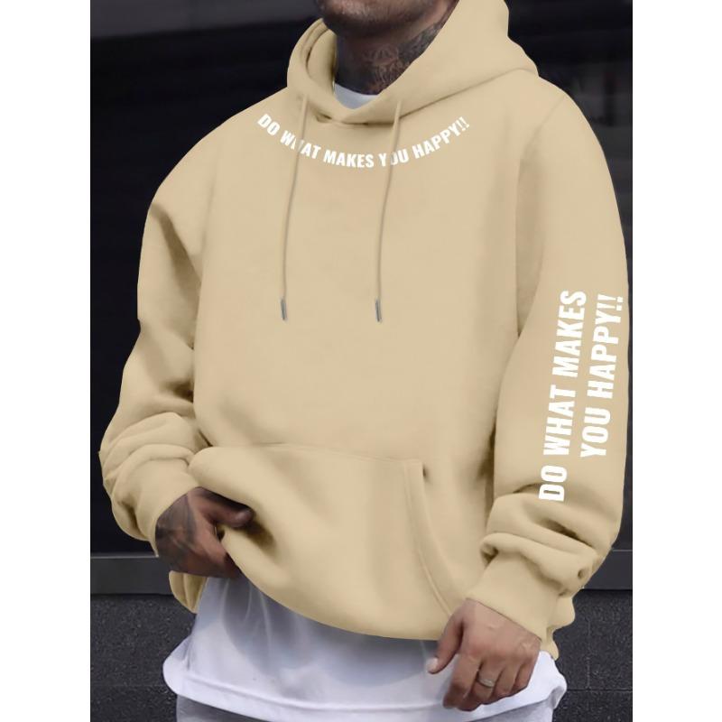 Spring/Autumn New Printed Men s Drawstring Hoodie with Kangaroo Pocket L