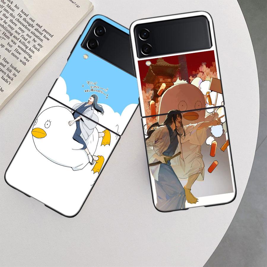 Anime Gintama Mr. Raindrop Phone Case For Samsung Z Flip 7 6 5G Galaxy Z Flip 5 4 3 Black Hard Cell Cover Luxury PC Shell Coque