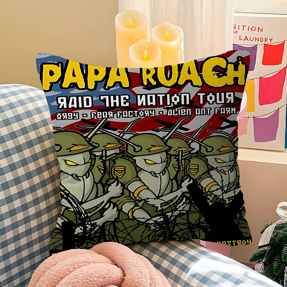 Rock P-Papa R-Roach Band Pillow Cover For Bedroom Room And Living Room Sofa Decorative Cushion Cover