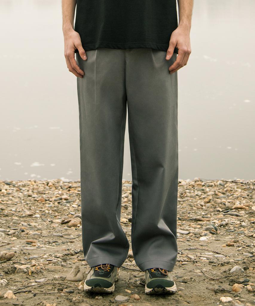 261EUI Back Low Pocket Pants Gray