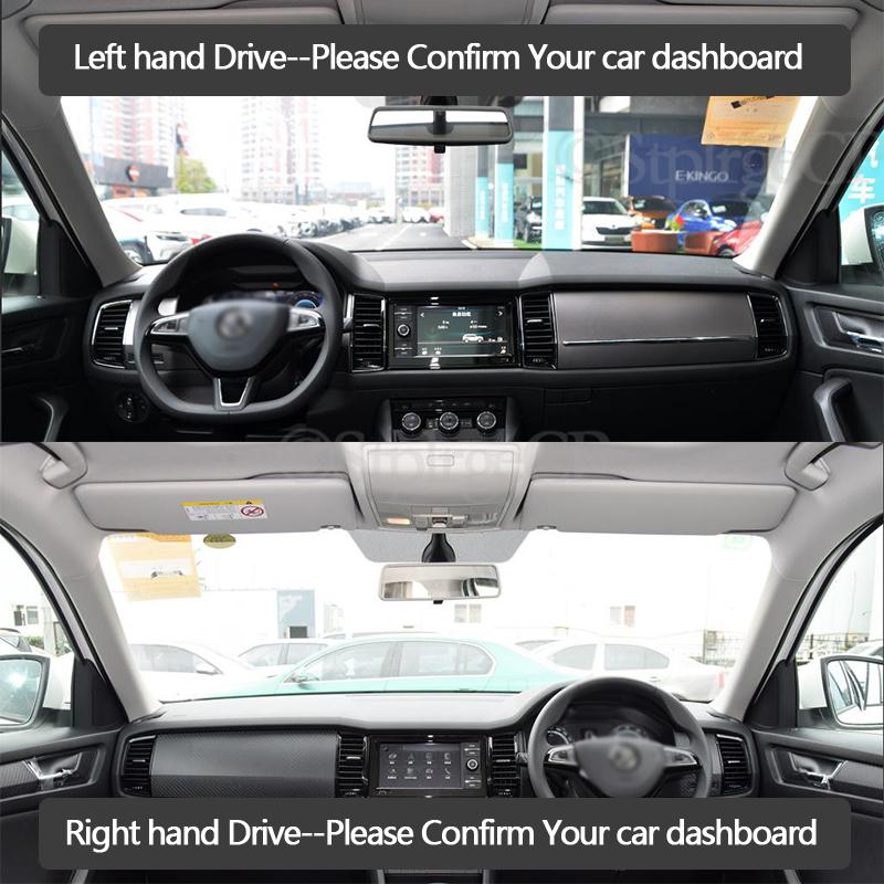 Anti-Slip Mat Dashboard Cover Pad Sunshade Dashmat Protect Carpet for Skoda Kodiaq 2016 2017 2018 2019 2020 Anti-UV Accessories