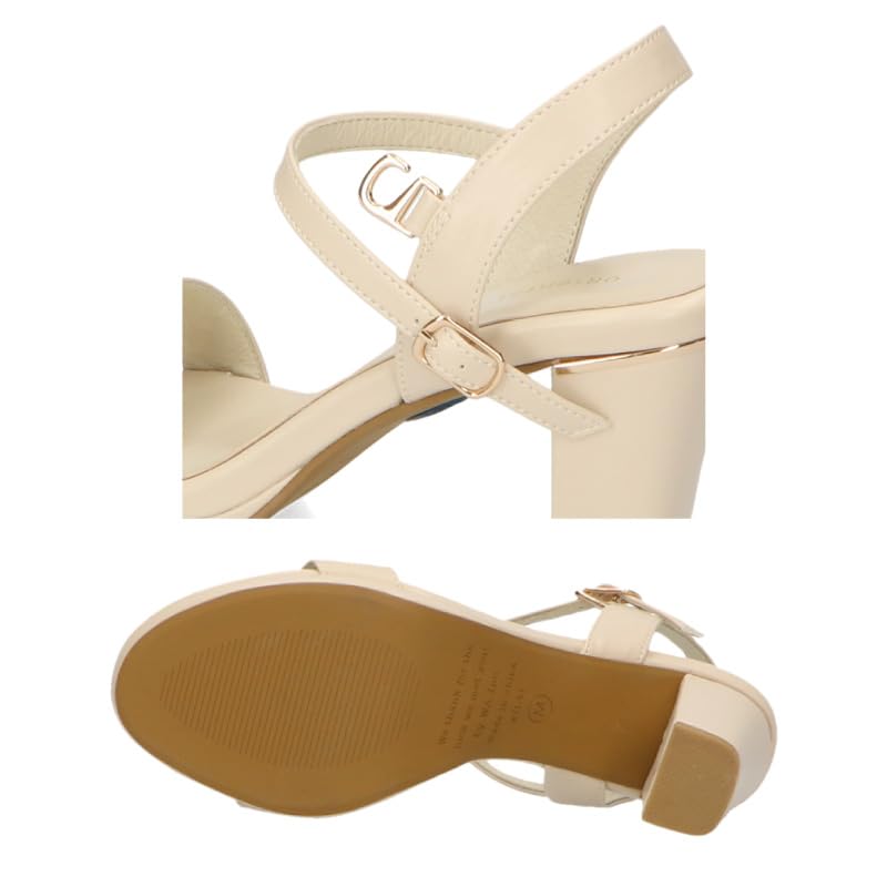 Oriental Traffic Hoch Schön Verformt Groß Klein cm cm Damen Sandalen, Absätze, Beine, Absätze, Größen, Größen, Riemen, 41234, BEIGE, 24.0 - 24.5
