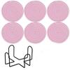 6Pcs Heat-resistant Woven Round  Coaster Set with Holder Tableware Mat Cup Coaster  Household