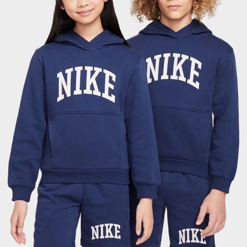 Nike Sportswear Club Fleece Comfortable Casual Hoodie Kids Hoodies Midnight-Navy White HJ3156-410