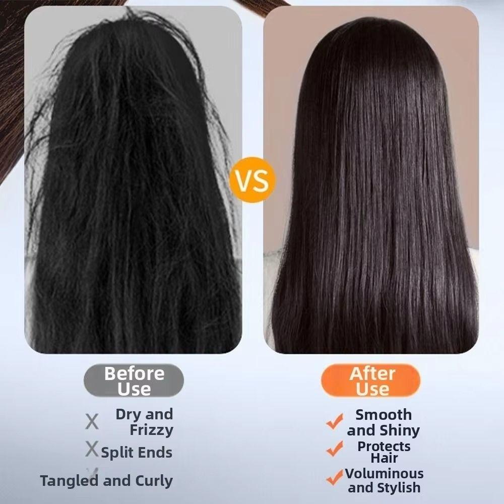 3 Temperature Negative Ion Straighten Brush Cordless Hair Flat Iron Hair Styling Comb Home Use