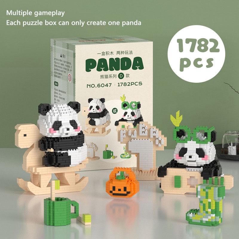 Panda Micro Building Blocks Puzzle Toy Plastic Material, Perfect Gift For Kids, 720-1782 Pieces Available