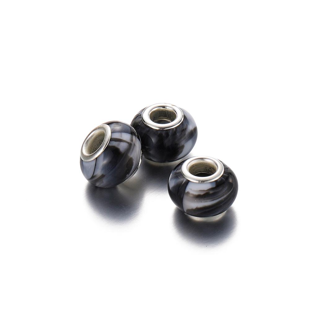 5Pcs 9-14mm Big Hole Halo Dyein Round Plastic Acrylic ABS Lmitation Pearl Beads Charm Loose Counter Jewelry Findings Making
