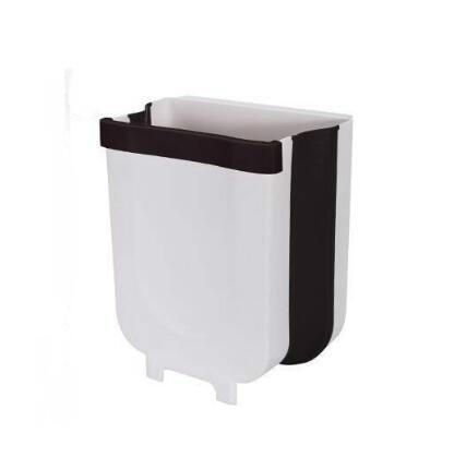 9L Folding Waste Bin Kitchen Cabinet Door Hanging Trash Can Wall Mounted Trashcan for Bathroom Toilet Garbage Storage WJ40911