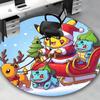 1pc Christmas Pikachu Santa Claus Round Carpet - Anime Design, Holiday Gift, Office Chair Mat, Non-Slip Rug for Home Decor, Living Room