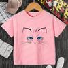Kids T Shirt Flower Cat Graphic Anime Shirt Summer Girls Floral Kitty Tops Short Sleeve Tee Cute Animal Cartoon Cat White Tshirt