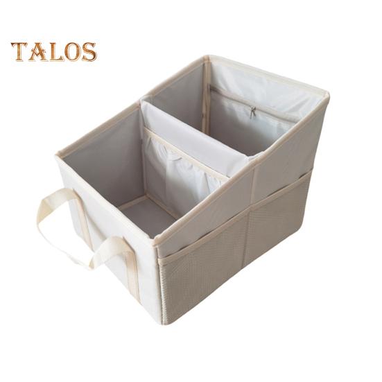 

Складной органайзер для автомобильного сиденья, многокарманный контейнер для хранения вещей, органайзер для багажника автомобиля с регулируемыми ремнями для парков, пляжей, пикников бежевый