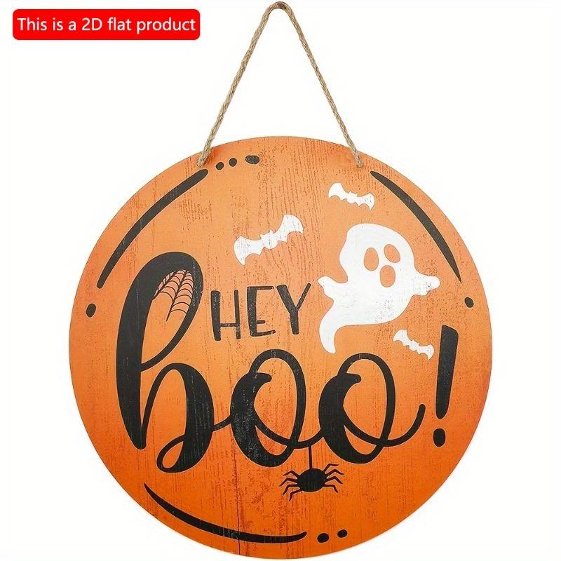 2d Flat 20*20cm, Halloween Home Decoration, Halloween Wooden Circular Logo, Creative Decoration, for Home, Club, Garden, Bedroom, Bar Decor.