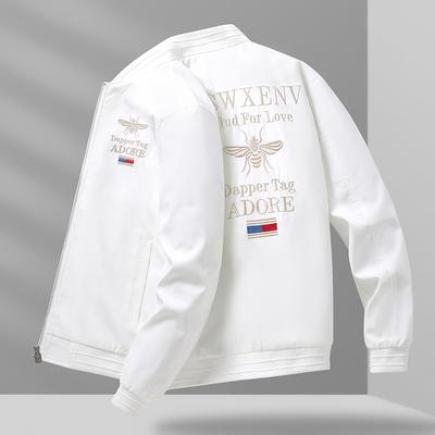Jaqueta casual plus size masculina primavera e outono jaqueta piloto jaqueta de beisebol bordada