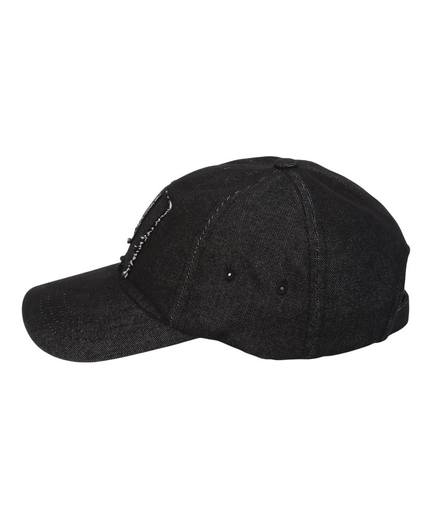 Yunibeosyeolkemiseuteuli Applique U Black Denim Ballcap Washed Ballcap