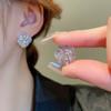 Silver Needle Zircon Flower Pearl Stud Earrings Exquisite Light Luxury High-end Earrings Niche White Versatile Earrings