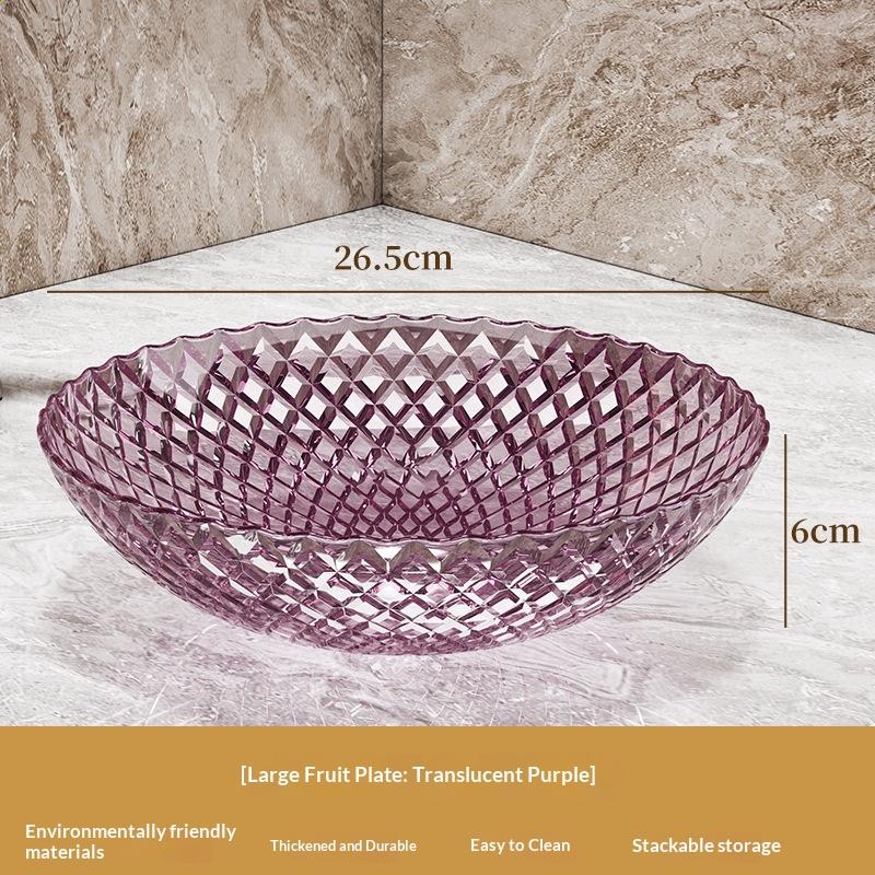 Exquisite Flower Shaped Transparent Fruit Plate Plastic Dessert Salad Tray Light Luxury Household Snack Plate