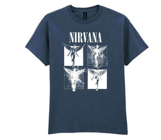 Nirvana In Utero Blue Dusk TShirt  ultra cotton  Alternative Rock music Tee L