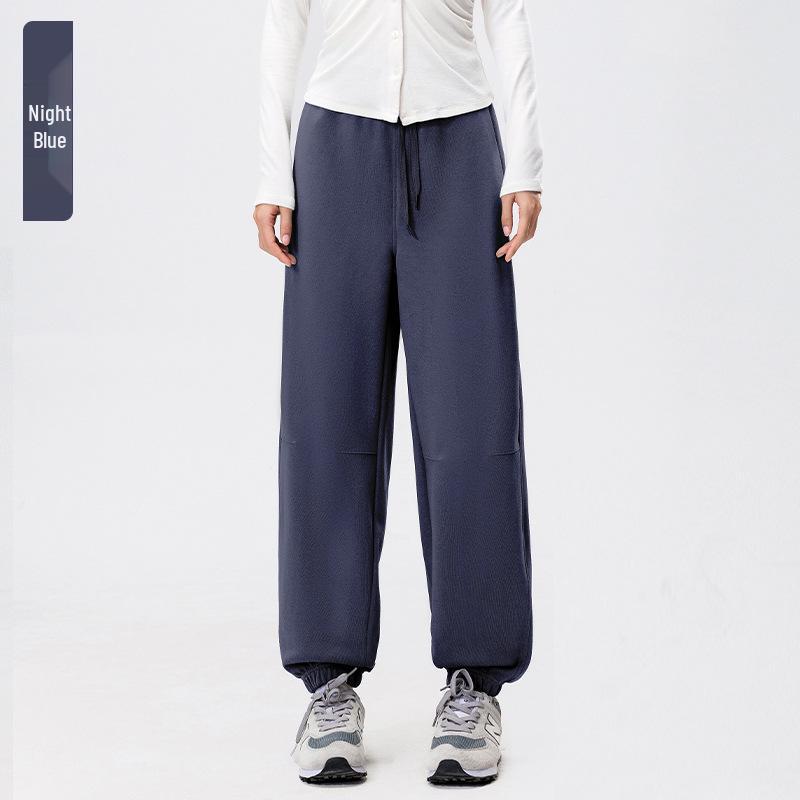 Women's Fleece-Lined Harem Pants: High Waist, Cuffed, Solid Color Sweatpants for Autumn/Winter
