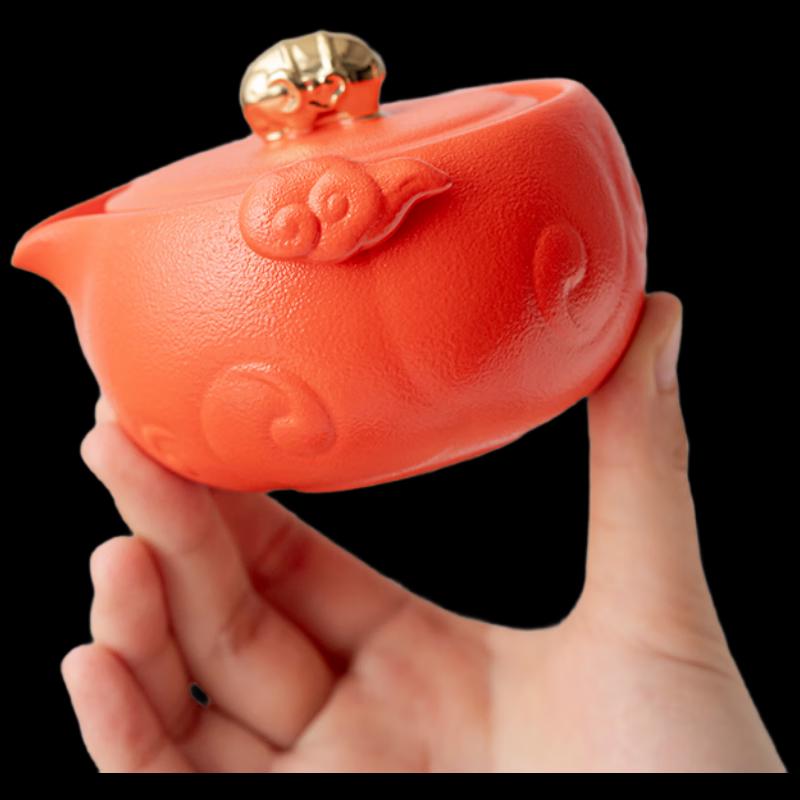 Auspicious Ceramic Elephant Tea Set