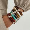 Maillard Smudge Harz Perlen Elastisches Armband, Einfaches Imitationsperlen Bernstein Ellenbogenarmband.