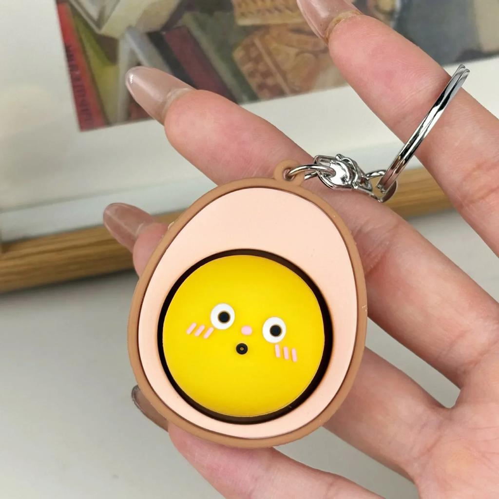 Bread Keycap Stress Relief Clicker Keychain Mechanical Keyboard Button Decompress Fingertip Keyring Car