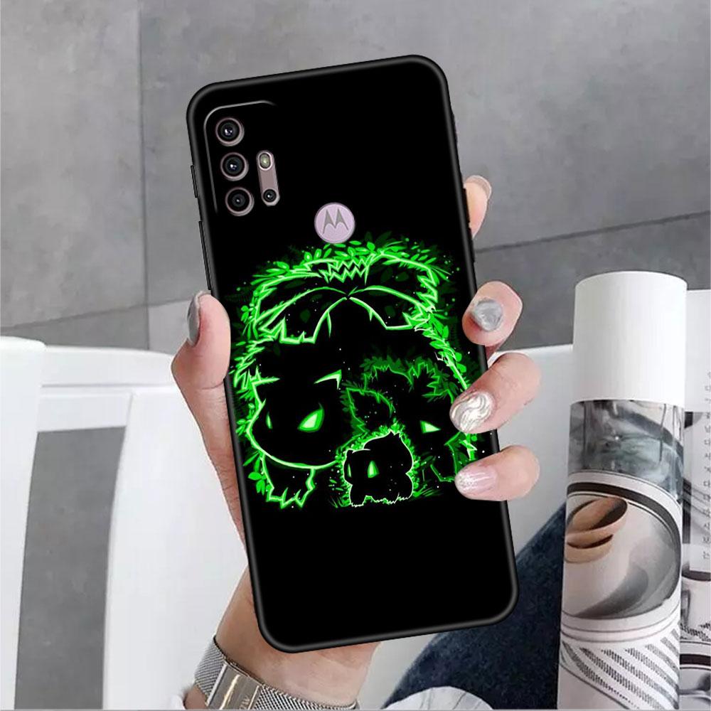 Coque Anime Pokemon Japon pour Motorola G30 G60 G22 G9 Play G82 G52 G8 G9 G50 One Fusion Edge 20 Noir Soft Phone Capas Silicone