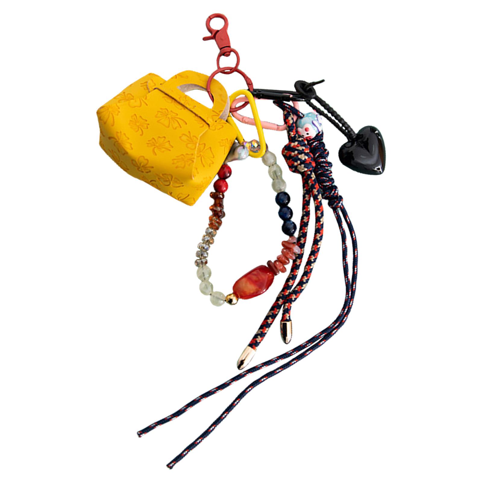 

Стильный кошелек для монет из ПУ кожи, брелок с плетеным вручную шнурком, аксессуары для сумки, брелок ручной работы для городских мужчин и женщин жёлтый