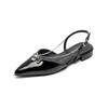 Baotou sandals women's flat chain with skirt temperament pointed single shoes