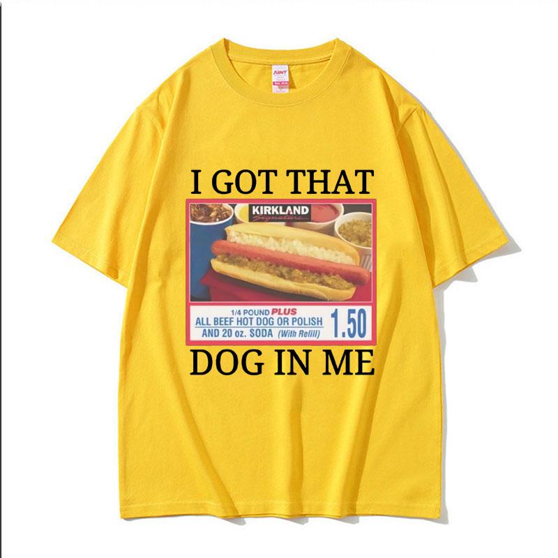 Ich habe diesen Hund in mir Costco Grafik T-Shirt Lustiges Kirkland Hot Dog Meme T-Shirt Herren Damen Mode Übergroßes T-Shirt Streetwear